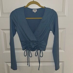 Blue crop top